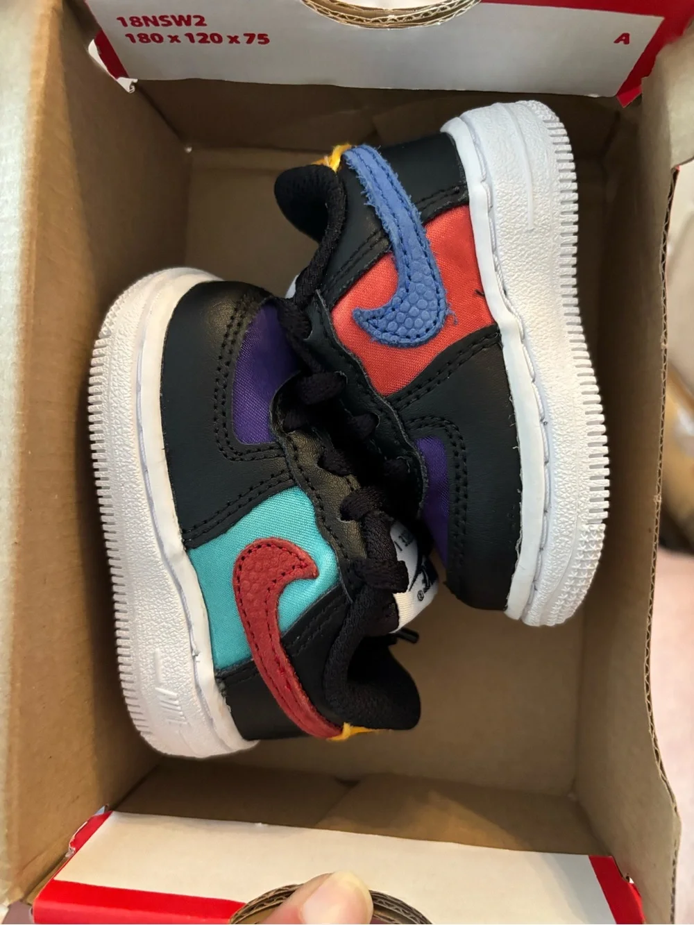 Nike Kids Low-Top Sneakers — Black, Teal, Red, Purple, Yellow